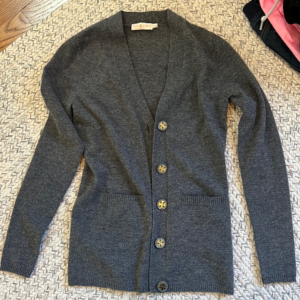 Tory Burch Logo Button Cardigan in XS